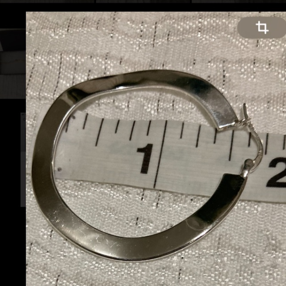 Silver Hoop Earrings - Picture 4 of 6